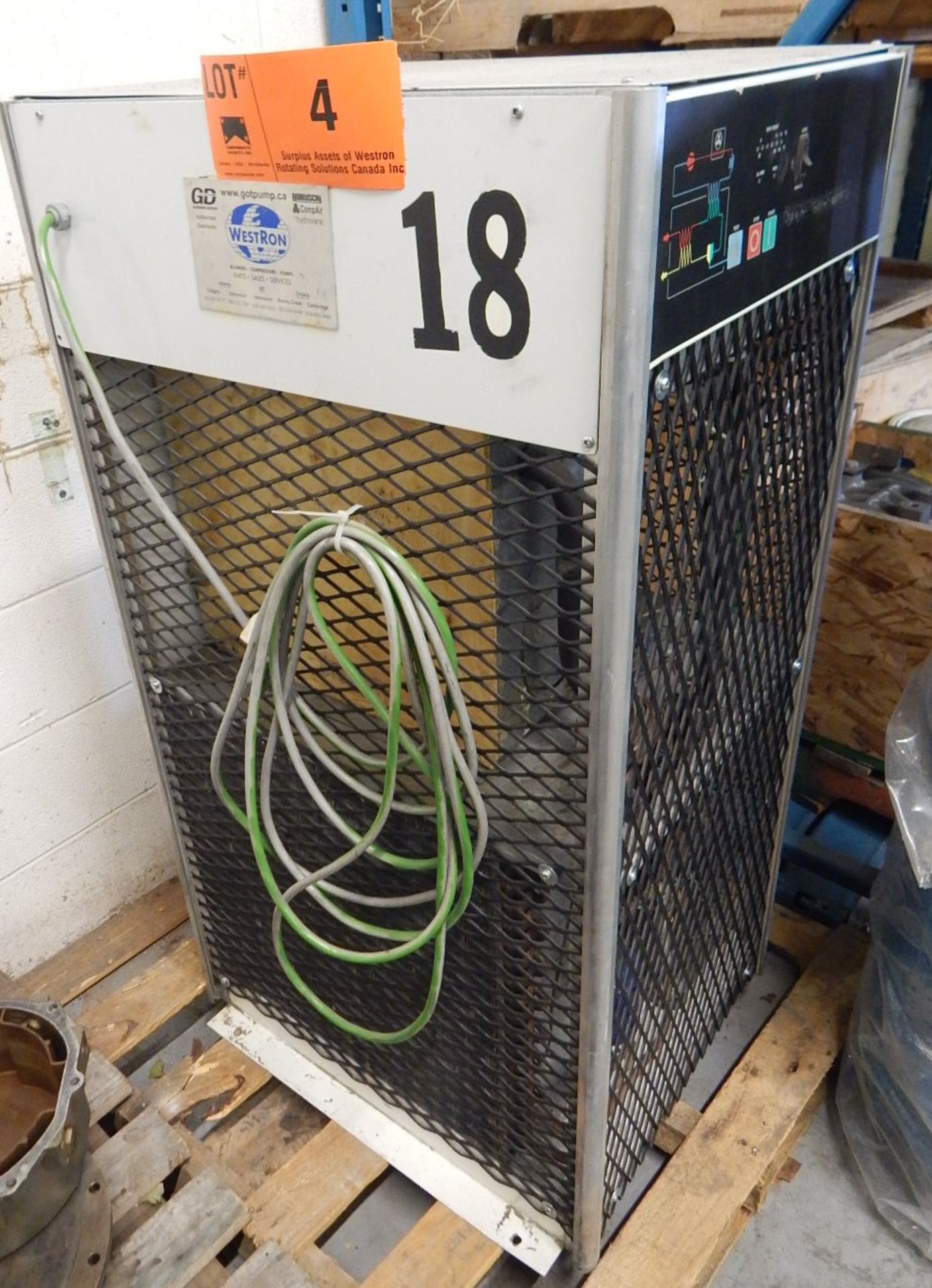 GARDNER DENVER RDS 150A REFRIGERATED AIR DRYER, S/N: 903-09-16-1998-4038 (CI) (LOCATED IN CALGARY,