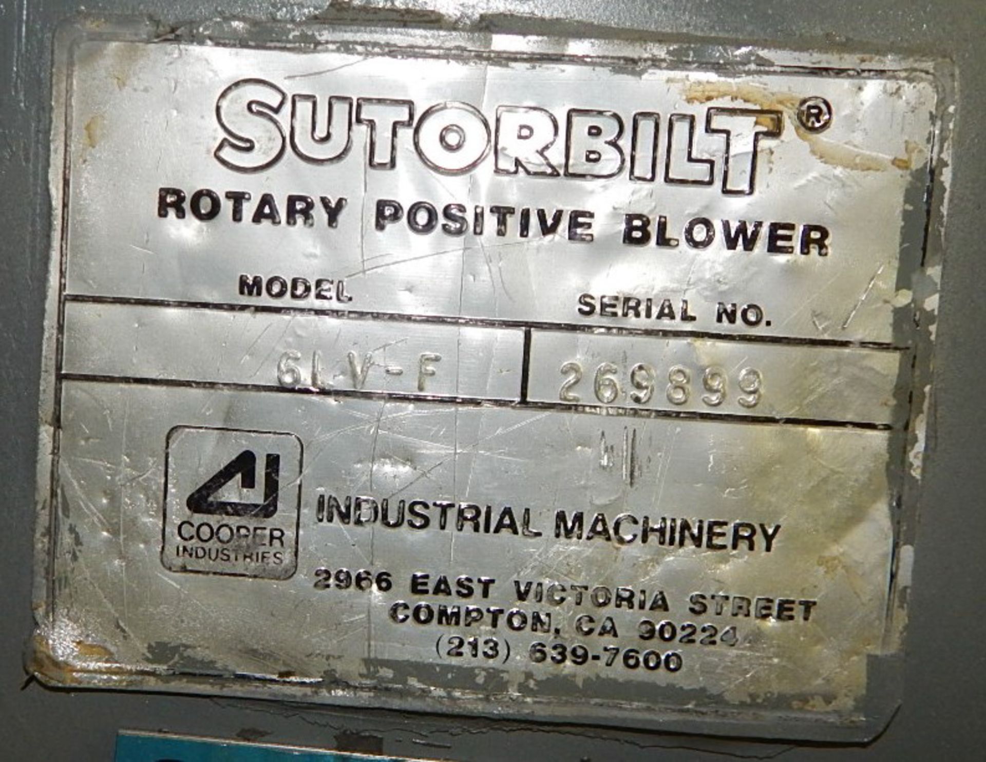 SUTORBILT GARDNER-DENVER (REBUILT) 61V-F ROTARY POSITIVE BLOWER, S/N: 269899 (CI) [SKU 1080] ( - Image 4 of 4