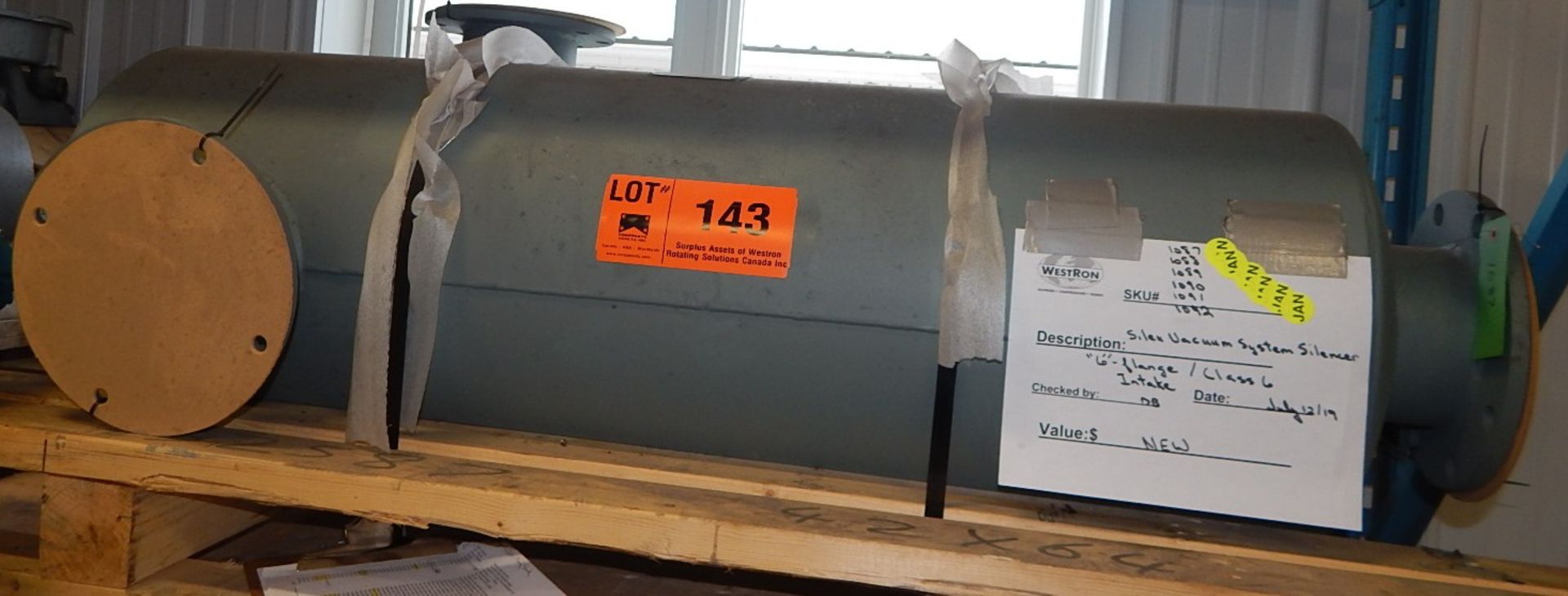 LOT/ (6) SILEX VACUUM SYSTEMS SILENCERS WITH 6" FLANGE, CLASS 6 DISCHARGE (CI) [SKU 1087, 1088,