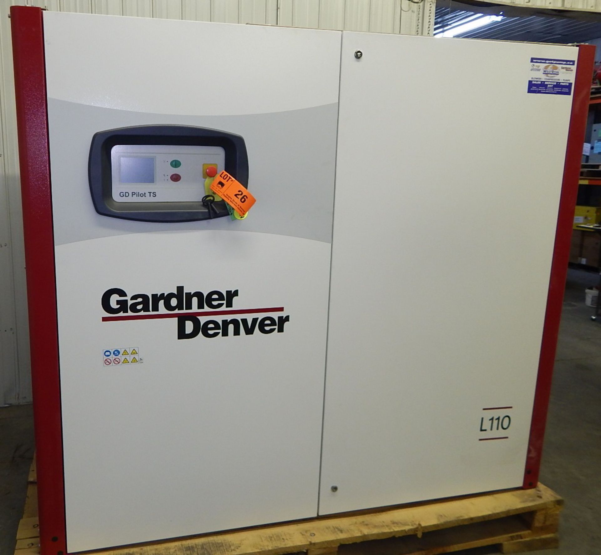 GARDNER DENVER (2017) L90-132B ROTARY SCREW AIR COMPRESSOR WITH 150 HP, 130 PSI, 2482 RPM, S/N: