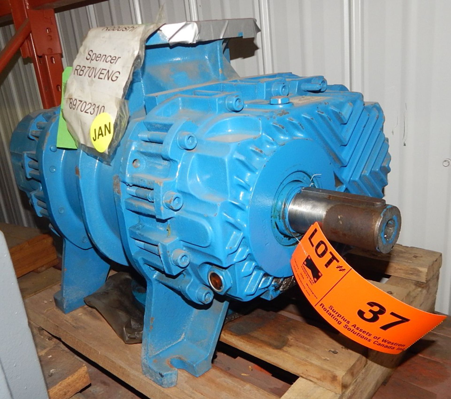 ROBUSHI SPENCER RB70VENG BLOWER, S/N: N/A (CI) [SKU 1019] (LOCATED IN DIDSBURY, AB) [RIGGING FEE FOR