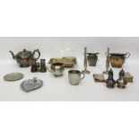 Small quantity of plated ware, opera glasses, flatware etc.