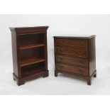 Mahogany chest of five drawers and an open bookcase (2)