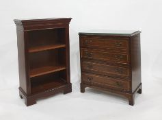 Mahogany chest of five drawers and an open bookcase (2)