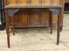 Late 19th century mahogany rectangular side table with moulded edge, on square section tapering