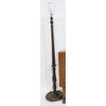 20th century mahogany standard lamp with reeded column