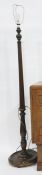 20th century mahogany standard lamp with reeded column