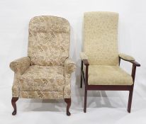 Wing-back chair and one further chair (2)