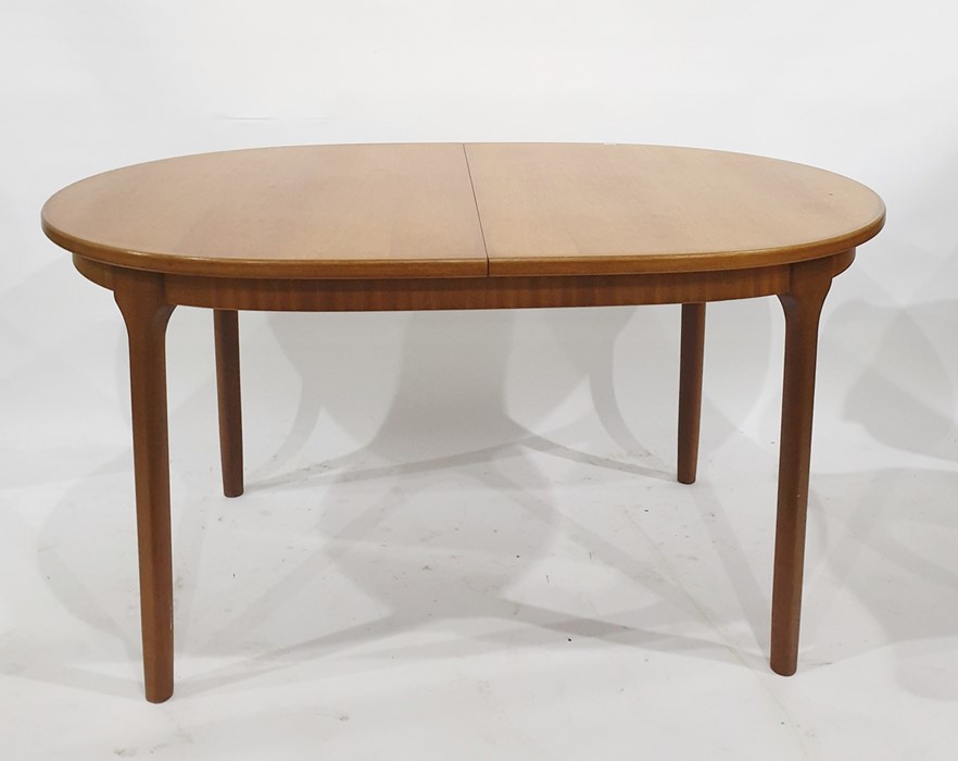 Mid 20th century teak extending D-end dining table and six chairs (7) - Image 2 of 2