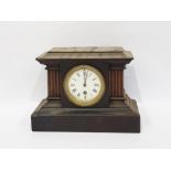 Late 19th century wooden cased mantel clock in architectural form, with movement marked 'PR8247'