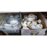 Quantity of assorted ceramics including cups, saucers, plates, etc, a Noritake 'Blue Hill' part
