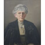 James R G Exley (1878-1967) Oil on canvas  Portrait of Constance Pott artist, 60cm x 50cm