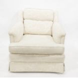 Single cream ground armchair retailed by Harrods