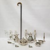 Large quantity of EPNS to include: cake basket, coffee pot, teapot, candelabrum etc. (1 box)