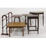 Oak coffee table, side table etc (6)