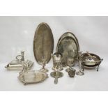 EPNS breakfast dish, ovoid, revolving cover, EPNS entree dish, salver with pierced border and sundry