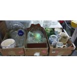 Large quantity of moulded and other glassware and a Coronaware part coffee service, etc (5 boxes)