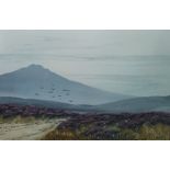 Alfred Grahame  Watercolour drawing Moorland scene with heather, signed lower right 20cm x 31cm