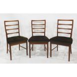 Mid 20th century teak extending D-end dining table and six chairs (7)