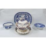 19th century Copeland late Spode earthenware soup tureen, circular, two-handled and footed, with