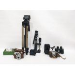 One box of assorted camera equipment to include: Comet S Fil 127 camera, Kodak Retinette IB