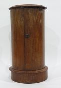 Mahogany cylindrical wash bowl stand with cupboard door, plinth baseCondition ReportThe pot cupboard