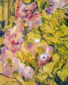 Jacob Epstein (1880-1959) Watercolour and bodycolour drawing  Abstract spray of flowers, signed