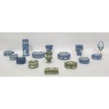 Large quantity of Wedgwood Jasperware trinket boxes, heart shaped and other pin trays, small