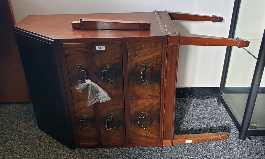 Reproduction mahogany bureau with three drawers