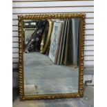 Rectangular bevel edge mirror with gilt frame, with gadroons