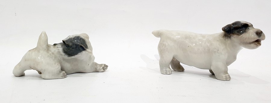 Royal Copenhagen model of a terrier, no.1452/3085 and another marked 1452/3087 (2)  Condition