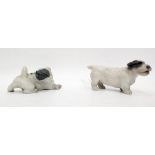 Royal Copenhagen model of a terrier, no.1452/3085 and another marked 1452/3087 (2)  Condition