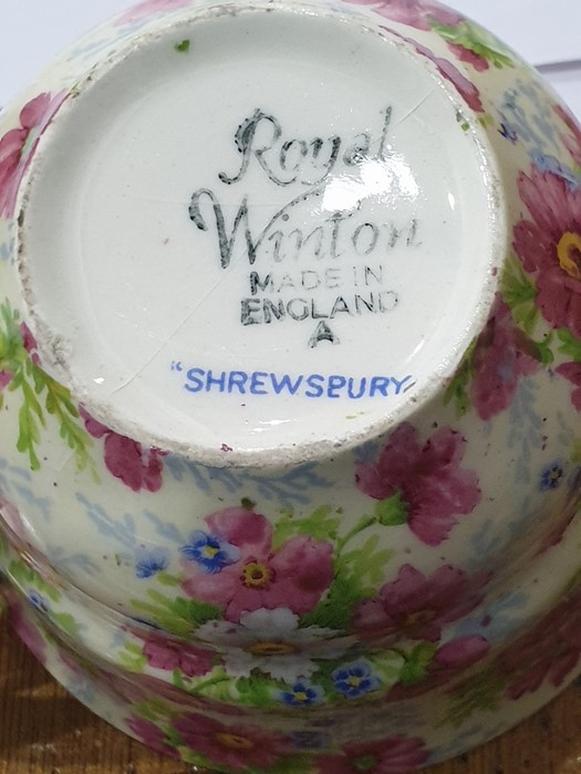 Royal Winton Chintzware early morning tea set for one "Shrewsbury" pattern and two pieces Royal - Image 5 of 13