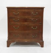 20th century mahogany serpentine fronted bachelor's chest of four drawers, brushing slide raised