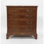 20th century mahogany serpentine fronted bachelor's chest of four drawers, brushing slide raised