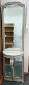 Shaped mirror with integrated pier table in shabby-chic finish  Condition ReportThe mirror is 172 cm