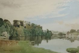 Charles Knight Watercolour drawing River landscape, signed, 25cm x 37cm  Condition ReportSome foxing