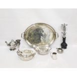 Three boxes of assorted electroplated items to include trays, tureens, etc