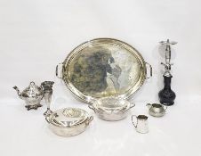 Three boxes of assorted electroplated items to include trays, tureens, etc