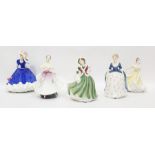 Royal Doulton porcelain figure "The Ballerina" and five others (6)