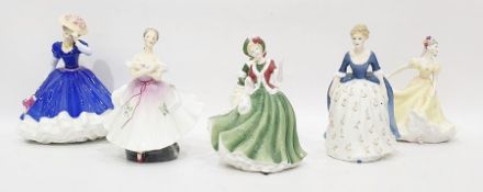 Royal Doulton porcelain figure "The Ballerina" and five others (6)