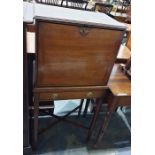Towel airer and mahogany secretaire desk, fall front opening to reveal fitted interior, single