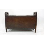 19th century oak box seat with lift top seat opening to reveal storage compartment, together with