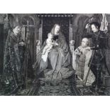 After Jan van Eyck Eugene Gaujean (1850-1900) Black and white print 'From the Altar of the Canon van
