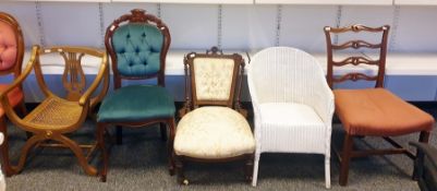 Eight assorted chairs including cane seated examples (5)