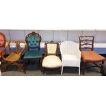 Eight assorted chairs including cane seated examples (5)