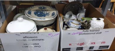 Quantity of assorted china including Wedgwood 'Garden Maze' plates, a Masons platter, fruit