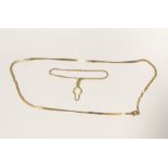 9ct gold serpentine-link chain necklace and 9ct gold chain bracelet, 7.6g approx