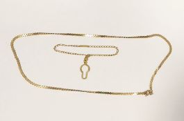 9ct gold serpentine-link chain necklace and 9ct gold chain bracelet, 7.6g approx