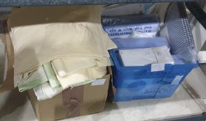 Various new bed linen, in sealed packs, and assorted other used bed linen ( 2 boxes)